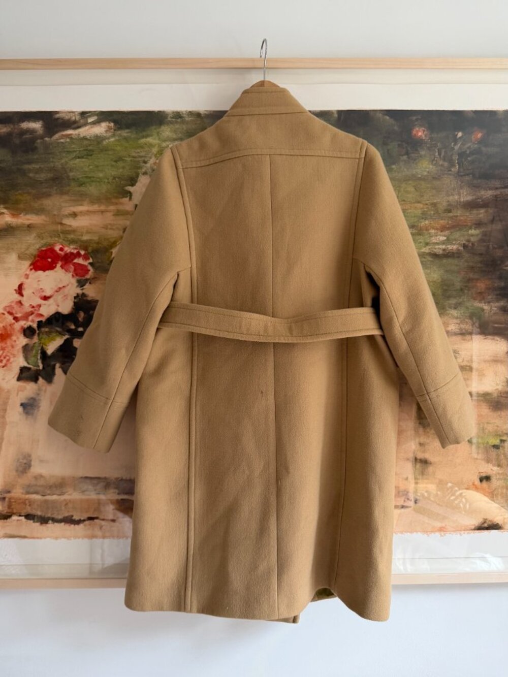 BARNEYS NEW YORK camel wool pea coat - Picture 2 of 5